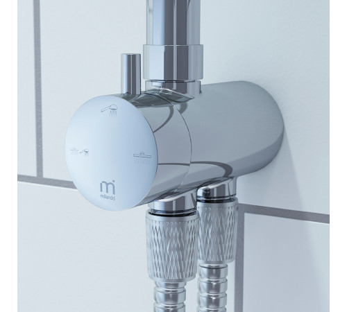 Душевой комплект Milardo Shower Set с верхним душем с лейкой хром (3703F24M76) Душевой комплект Milardo Shower Set с верхним душем с лейкой хром (3703F24M76)