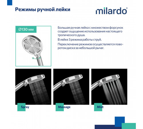 Душевой комплект Milardo Ideal Spa с лейкой со стойкой с мыльницей хром (ILS3C70M16) Душевой комплект Milardo Ideal Spa с лейкой со стойкой с мыльницей хром (ILS3C70M16)