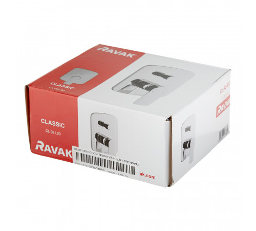 Смеситель для душа встраиваемый Ravak Classic однорычажный с механизмом в комплекте хром (X070086) Смеситель для душа встраиваемый Ravak Classic однорычажный с механизмом в комплекте хром (X070086)