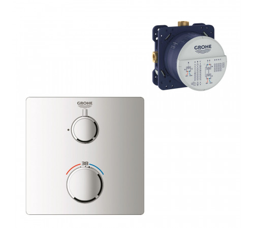 Смеситель для душа встраиваемый Grohe Grohtherm термостатический с механизмом в комплекте хром (24078000/35600000) Смеситель для душа встраиваемый Grohe Grohtherm термостатический с механизмом в комплекте хром (24078000/35600000)