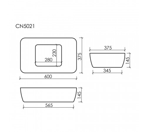 Раковина Ceramicanova Element 60 см накладная белая (CN5021) Раковина Ceramicanova Element 60 см накладная белая (CN5021)