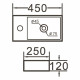 Раковина Corsa Deco WX200 45 см накладная с полочкой белая (ABWX3-45R)