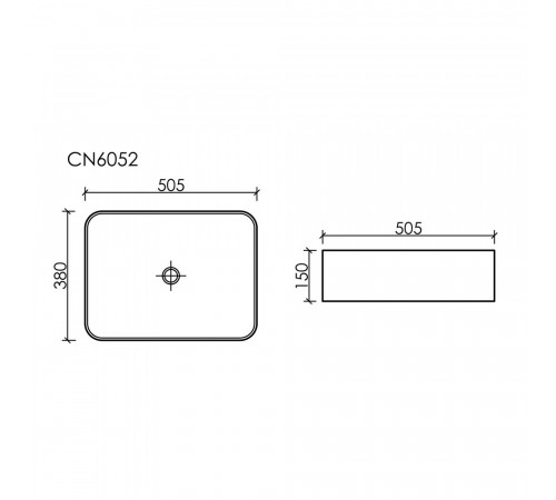 Раковина Ceramicanova Element 51 см накладная белая матовая (CN6052MW)
