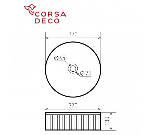 Раковина Corsa Deco Lines 37 см накладная белая (ABLVX37) Раковина Corsa Deco Lines 37 см накладная белая (ABLVX37)
