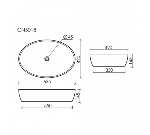 Раковина Ceramicanova Element 63 см накладная белая (CN5018) Раковина Ceramicanova Element 63 см накладная белая (CN5018)