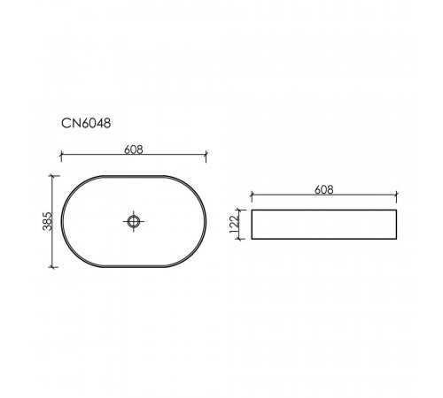 Раковина Ceramicanova Element 61 см накладная белая (CN6048)
