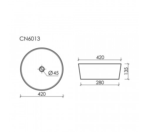 Раковина Ceramicanova Element 42 см накладная белая (CN6013)