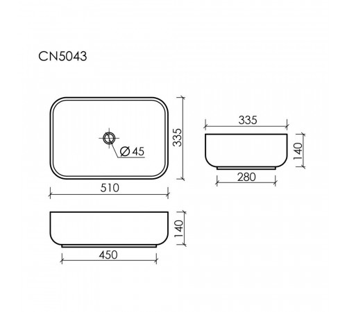 Раковина Ceramicanova Element 51 см накладная белая (CN5043)
