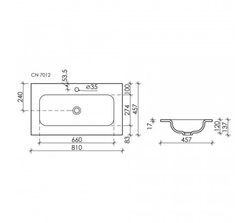 Раковина для тумбы Ceramicanova Grace 81 см Раковина для тумбы Ceramicanova Grace 81 см