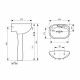 Комплект раковина с пьедесталом Lavelly Oval 49 см белая (OTZ212)