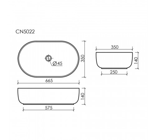 Раковина Ceramicanova Element 68 см накладная белая (CN5022) Раковина Ceramicanova Element 68 см накладная белая (CN5022)