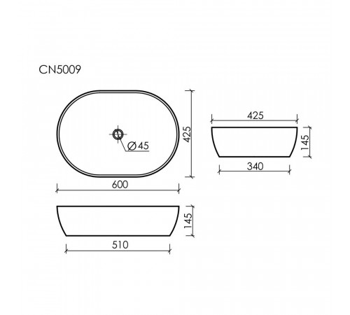 Раковина Ceramicanova Element 60 см накладная белая (CN5009)