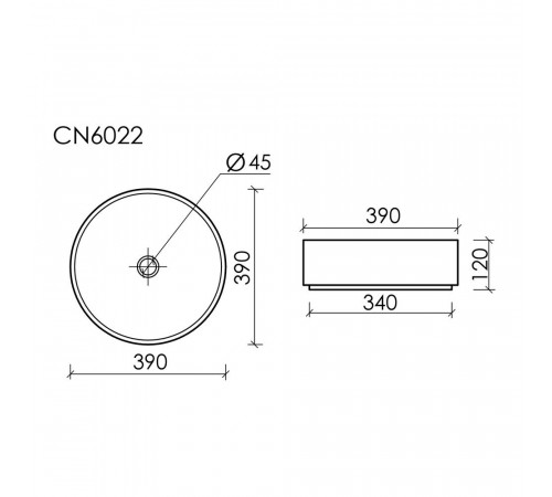 Раковина Ceramicanova Element 39 см накладная белая матовая (CN6022MW) Раковина Ceramicanova Element 39 см накладная белая матовая (CN6022MW)