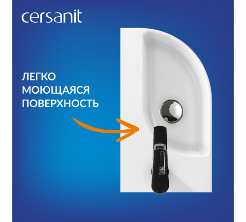 Раковина Cersanit Cameo 45 см угловая левая белая (63405) Раковина Cersanit Cameo 45 см угловая левая белая (63405)
