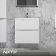 Комплект тумба с раковиной Raval Wector 60 см подвесная белая (Wct.01.60/P/W/MD)
