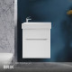 Комплект тумба с раковиной Raval Brik 55 см подвесная белая (Brk.01.55/P/W/RL)
