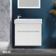 Комплект тумба с раковиной Raval Brik 65 см подвесная белая (Brk.01.65/P/W/RL)