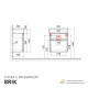 Комплект тумба с раковиной Raval Brik 55 см подвесная антрацит (Brk.01.55/P/A/RL)