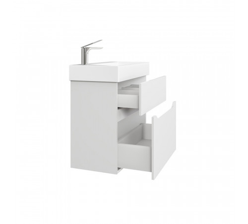Комплект тумба с раковиной Raval Brik 65 см подвесная белая (Brk.01.65/P/W/RL)