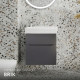 Комплект тумба с раковиной Raval Brik 55 см подвесная антрацит (Brk.01.55/P/A/RL)