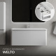 Комплект тумба с раковиной Raval Welto 100 см подвесная белая (Wel.01.100/P/W/RL)
