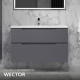 Комплект тумба с раковиной Raval Wector 100 см подвесная антрацит (Wct.01.100/P/A/MD)