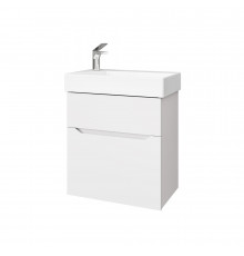 Комплект тумба с раковиной Raval Brik 55 см подвесная белая (Brk.01.55/P/W/RL)