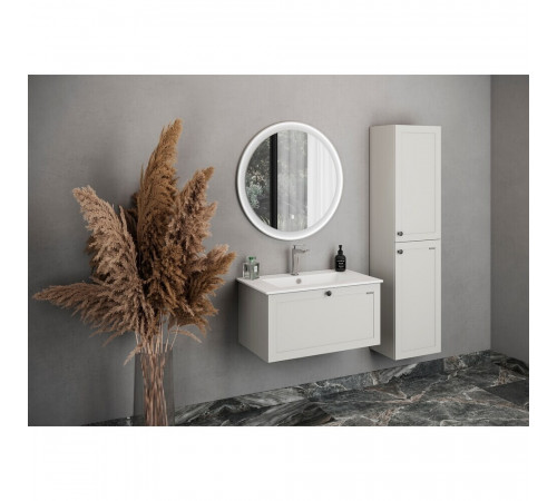 Комплект тумба с раковиной Comforty Моа 80 см подвесная серый шелк (00-00021212CF) Комплект тумба с раковиной Comforty Моа 80 см подвесная серый шелк (00-00021212CF)