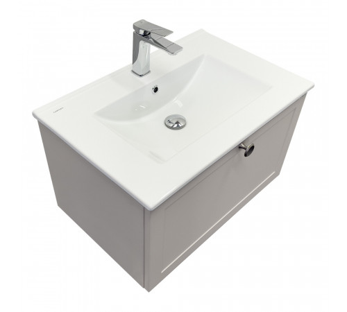 Комплект тумба с раковиной Comforty Моа 70 см подвесная серый шелк (00-00021664CF) Комплект тумба с раковиной Comforty Моа 70 см подвесная серый шелк (00-00021664CF)