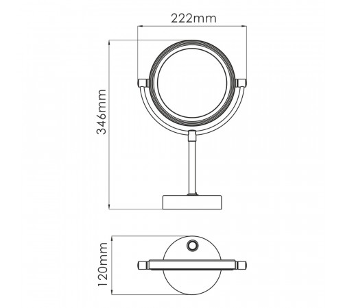 Зеркало с подсветкой круглое 22,2 см с увеличением 3x WasserKraft (K-1005BLACK) Зеркало с подсветкой круглое 22,2 см с увеличением 3x WasserKraft (K-1005BLACK)