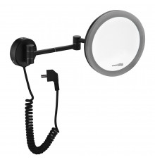 Зеркало с подсветкой круглое 20,2 см с увеличением 3x WasserKraft (K-1004BLACK)