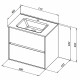 Тумба под раковину Lavelly Cube 71 см подвесная белый глянец (00316624)