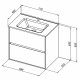 Тумба под раковину Lavelly Cube 71 см подвесная графит матовый (00316631)