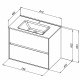 Тумба под раковину Lavelly Cube 80 см подвесная белый глянец (00316626)