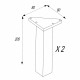 Ножки для тумбы Aquaton Сканди 20 см серебро (2 шт.) (1A222703SI000)