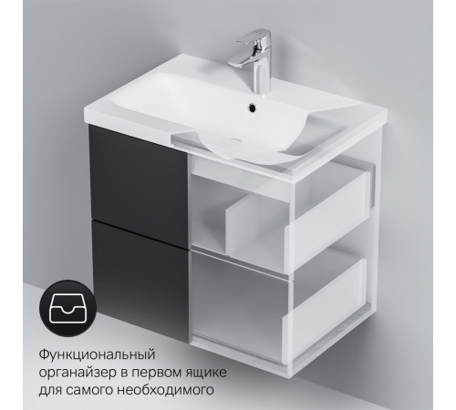 Тумба под раковину AM.PM Gem 60 см подвесная графит матовая (M90FHX06022GM) Тумба под раковину AM.PM Gem 60 см подвесная графит матовая (M90FHX06022GM)