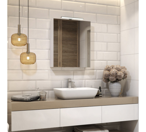 Зеркальный шкаф Vigo Plaza 60х70х15 см с подсветкой белый Зеркальный шкаф Vigo Plaza 60х70х15 см с подсветкой белый