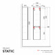 Пенал Raval Statik 33 см подвесной белый