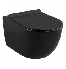 Унитаз подвесной Lavelly Classic Black безободковый черный с сиденьем дюропласт микролифт (1020758)