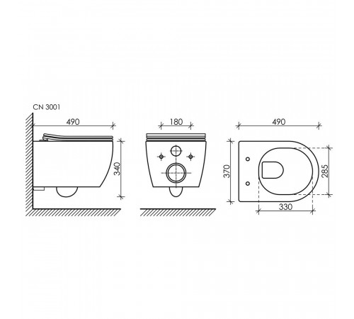 Унитаз подвесной Ceramicanova Play Rimless безободковый с сиденьем дюропласт микролифт (CN3001) Унитаз подвесной Ceramicanova Play Rimless безободковый с сиденьем дюропласт микролифт (CN3001)