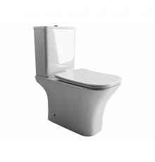 Унитаз-компакт Ceramicanova Alfa Rimless безободковый с универсальным выпуском с сиденьем дюропласт микролифт белый (CN9002)