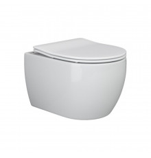 Унитаз подвесной Ceramicanova Play Rimless безободковый с сиденьем дюропласт микролифт (CN3001)