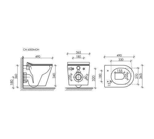 Унитаз подвесной Ceramicanova Balearica Rimless безободковый серый с сиденьем дюропласт микролифт (CN6000MDH) Унитаз подвесной Ceramicanova Balearica Rimless безободковый серый с сиденьем дюропласт микролифт (CN6000MDH)