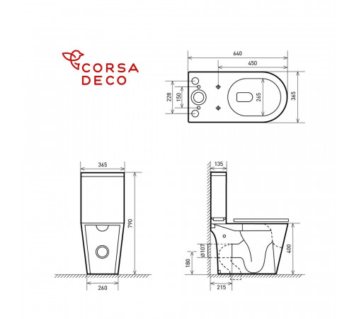 Унитаз-компакт Corsa Deco NX Rimless безободковый с универсальным выпуском с сиденьем дюропласт микролифт белый (TPNX640SR) Унитаз-компакт Corsa Deco NX Rimless безободковый с универсальным выпуском с сиденьем дюропласт микролифт белый (TPNX640SR)