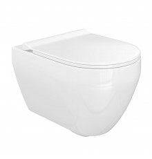 Унитаз подвесной Gesso Home de luxe Деймос безободковый с сиденьем дюропласт микролифт (9021118)