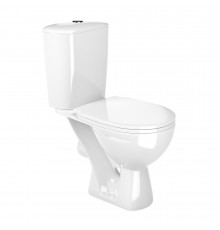 Унитаз-компакт Gesso Фобос Home De Luxe с горизонтальным выпуском с сиденьем полипропилен микролифт белый матовый (9 019 764)