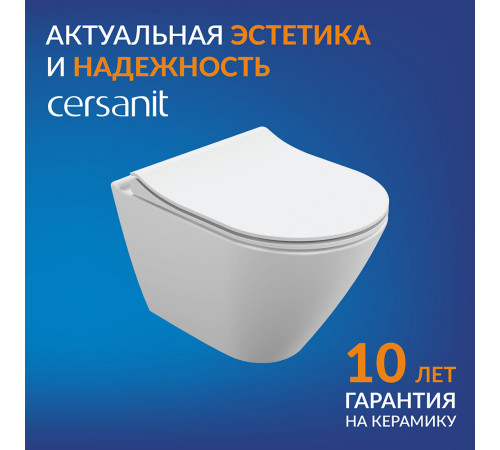 Унитаз подвесной Cersanit City Smart безободковый с сиденьем дюропласт микролифт (64822) Унитаз подвесной Cersanit City Smart безободковый с сиденьем дюропласт микролифт (64822)