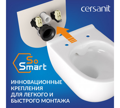 Унитаз подвесной Cersanit City Smart безободковый с сиденьем дюропласт микролифт (64822) Унитаз подвесной Cersanit City Smart безободковый с сиденьем дюропласт микролифт (64822)
