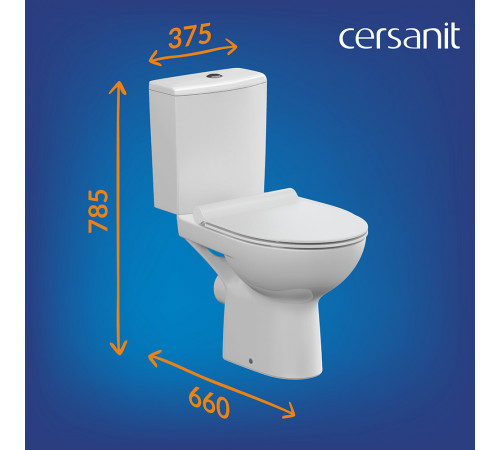 Унитаз-компакт Cersanit Nature Clean On безободковый с горизонтальным выпуском с сиденьем дюропласт микролифт белый (65410) Унитаз-компакт Cersanit Nature Clean On безободковый с горизонтальным выпуском с сиденьем дюропласт микролифт белый (65410)