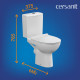 Унитаз-компакт Cersanit Nature Clean On безободковый с горизонтальным выпуском с сиденьем дюропласт микролифт белый (65410)